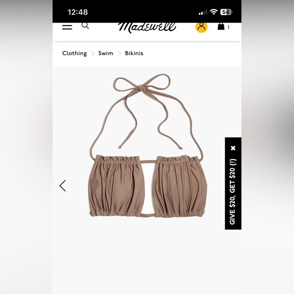 Madewell Tan Bikini Top